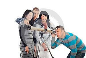 Friends with telescope
