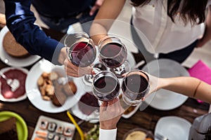 Friends Toasting Wineglasses