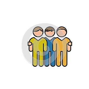 friendship 3 men outline icon. Elements of friendship line icon. Signs, symbols and vectors can be used for web, logo, mobile app