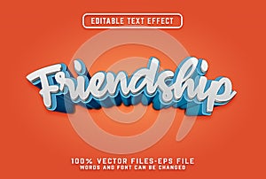 friendship 3d cartoon text effect premium vectors