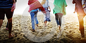 Friendship Bonding Relaxation Summer Beach Happiness Concept