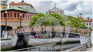 Friendship bonds bridge in Aveiro, Portugal, the Portuguese Venice