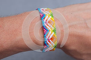 Friendship bracelet with beautiful colourful gradient