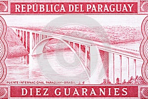 Friendship Bridge Brazilâ€“Paraguay from Paraguayan money