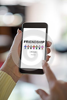Friendship concept on a smartphone