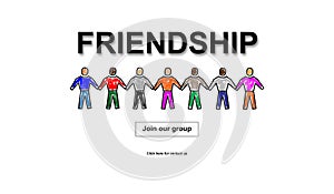 Friendship concept on white background