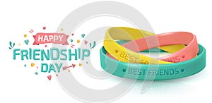 Friendship Day. Rubber bracelets for friend band photo