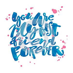 Friendship day lettering motivation poster.