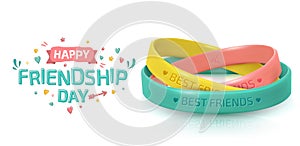 Friendship Day. Rubber bracelets for friend band