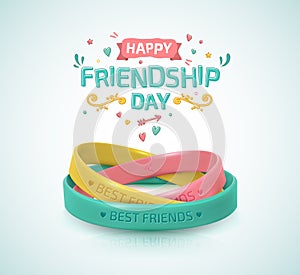 Friendship Day. Rubber bracelets for friend band