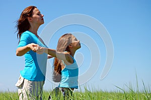 Friendship and happiness of mum and daughter