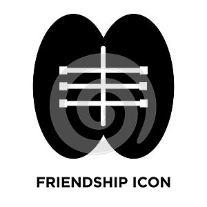 Friendship icon vector isolated on white background, logo concept of Friendship sign on transparent background, black filled