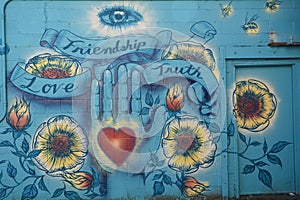 Friendship, Love, Truth Mural in Corvallis, Oregon