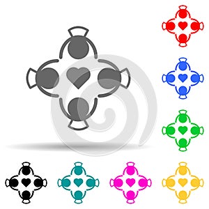 friendship multi color style icon. Simple glyph, flat vector of conversation and friendship icons for ui and ux, website or mobile