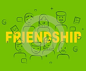 Friendship People Indicates Buddy Friendships And Network photo