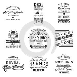 Friendship. Typography quotes.