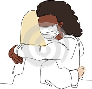friendshipe portrait of two girls hugging