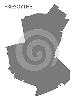 Friesoythe German city map grey illustration silhouette shape