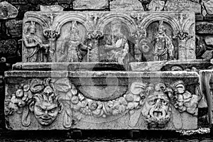 Frieze with relief of Aphrodisias Afrodisias Ancient City in Caria, Karacasu, Aydin, Turkey. photo