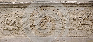 Frieze sculpture of Roman battle against the Gauls