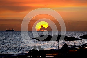 Frigate bay sunset silhouette