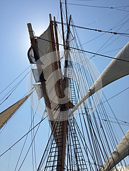 Frigate masts and sails