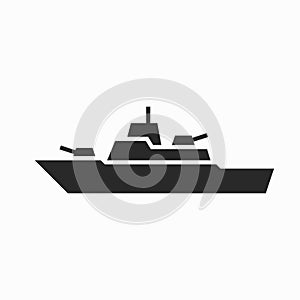 Frigate warship icon. navy and military ship symbol. isolated vector image photo