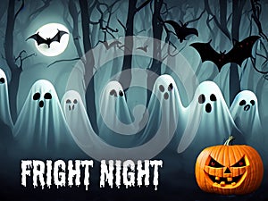 Fright Night - haunted Halloween woods full of ghosts