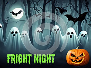 Fright Night - haunted Halloween woods full of ghosts