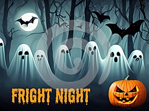 Fright Night - haunted halloween woods full of ghosts