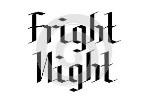 Fright night - typography concept, gothic font