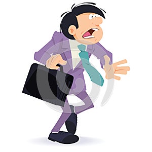 Frightened businessman. Business problems. Illustration for internet and mobile website