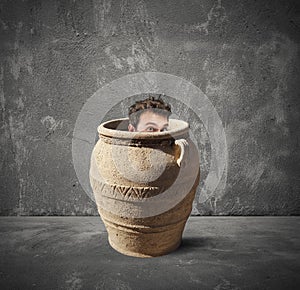 Frightened businessman