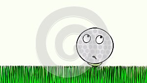 Frightened golf ball