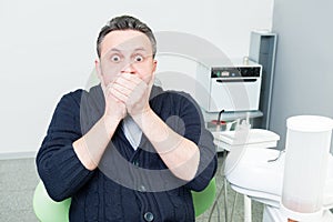 Frightened patient at dentist