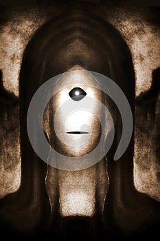 Frightening Cyclops Reaper Monk - Sepia Effect
