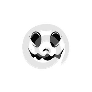 Frightening smile zombie face. Evil ghost smirk for halloween