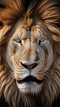 Frightening Wild Lion Face Mobile Wallpaper Background