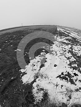 Frigid Cold Winter Grasslands Covered in Snow in Colorado