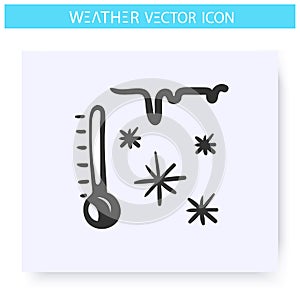 Frigid temperature icon. Subzero temperature