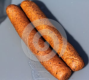 frikandel, a traditional Dutch snack, a sort of minced meat hot dog