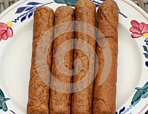 frikandel, a traditional Dutch snack, a sort of minced meat hot dog