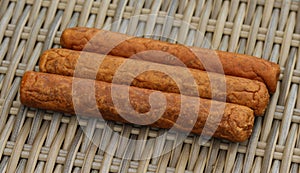 frikandel, a traditional Dutch snack, a sort of minced meat hot dog