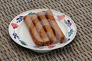 frikandel, a traditional Dutch snack, a sort of minced meat hot dog
