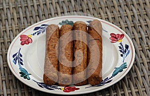 Frikandel, a traditional Dutch snack, a sort of minced meat hot dog