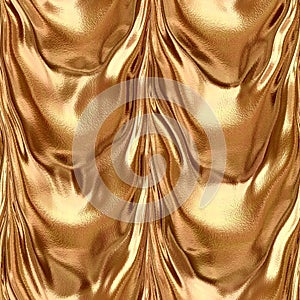 Frilled gold drapery seamless pattern texture background