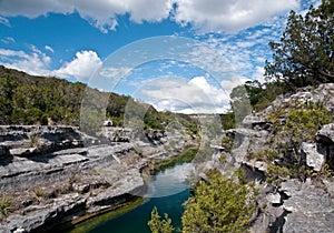 Frio River Winding Through Limestone Cliffs photo