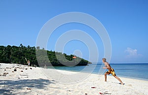 Frisbee cricket boracay island beach