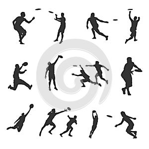 Frisbee Players Silhouette, Ultimate Frisbee Silhouette, Ultimate Frisbee Player