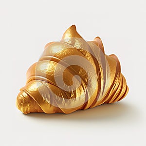 Frisch gebackenes Croissant von goldener Farbe , Generative AI